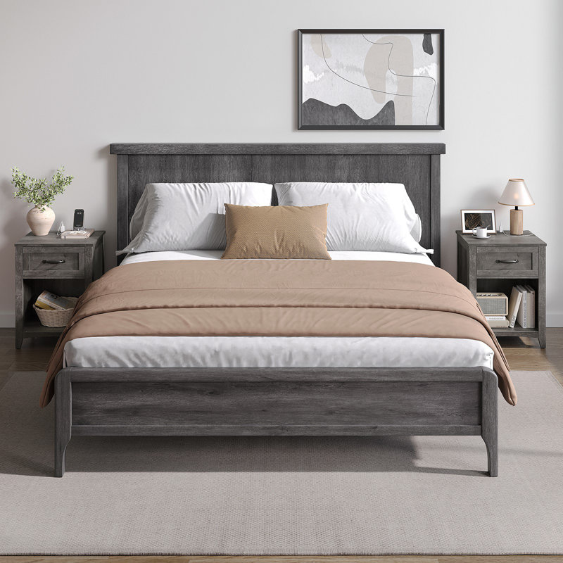 Allenside 18'' W Nightstand with Charging Station, Individual, Rustic White
