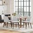 Chaise rembourrée en bois massif avec tissu doux