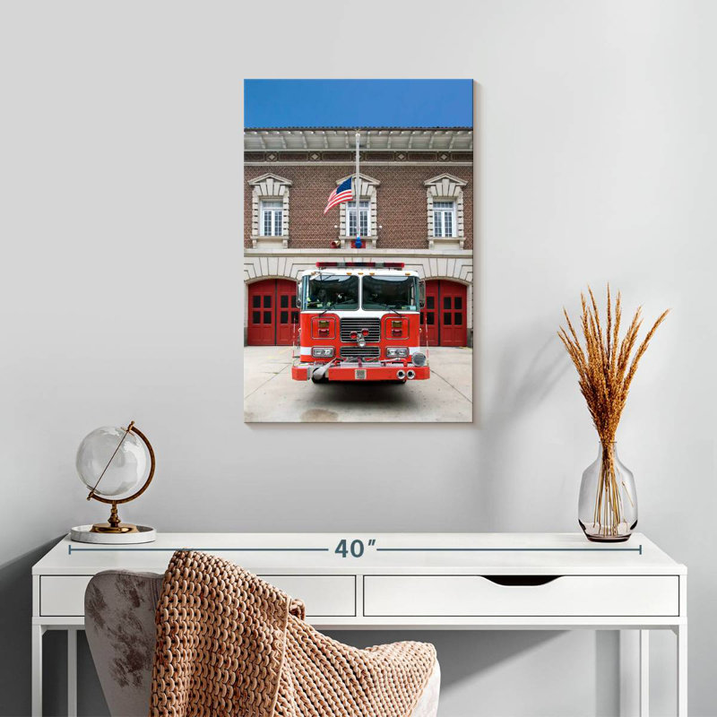 Mehar Parked Fire Truck, 24" H x 16" W