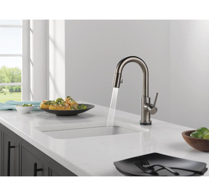 Trinsic Pull Down Touch Bar Faucet, Black Stainless