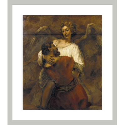 Jacob Wrestling with the Angel by Rembrandt van Rijn - Framed Giclee Print