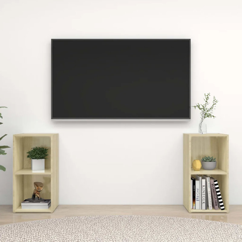 Drayah Unfinished TV Stand for TVs up to 88", Sonoma Oak