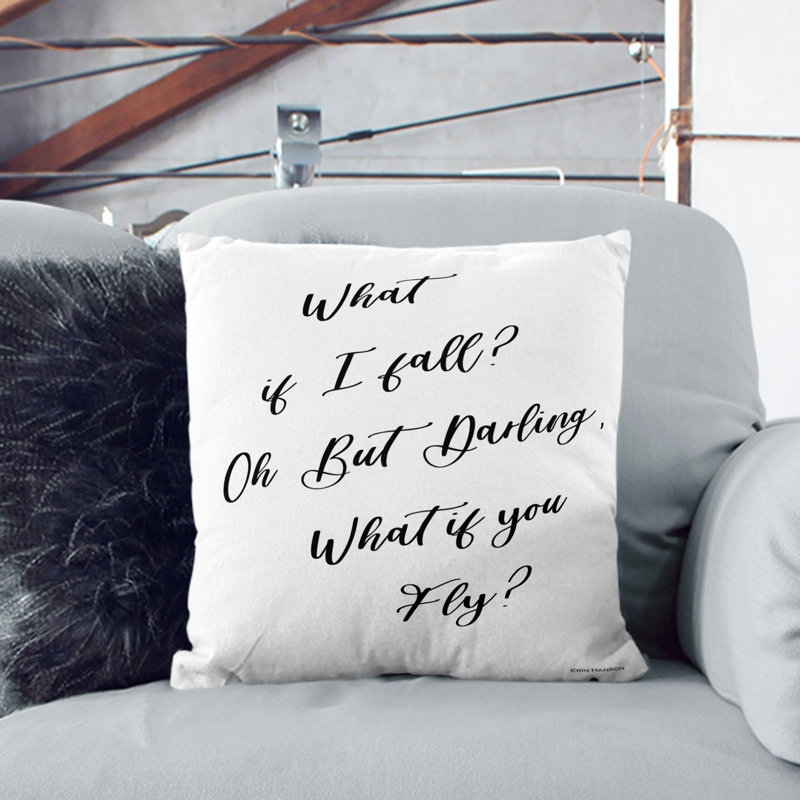 What If I Fall Scatter Cushion, 40cm H x 40cm W x 15cm D