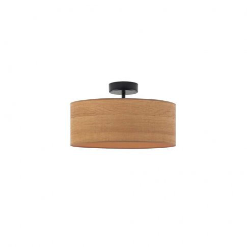 Birmadevi Fabric Semi Flush Mount, Black, Light Brown