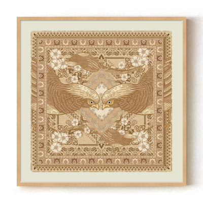 Royale Menagerie Eagle Ascend by ChiChi – Bird of Prey Wall Art with Floral Details | 20"H x 20"W