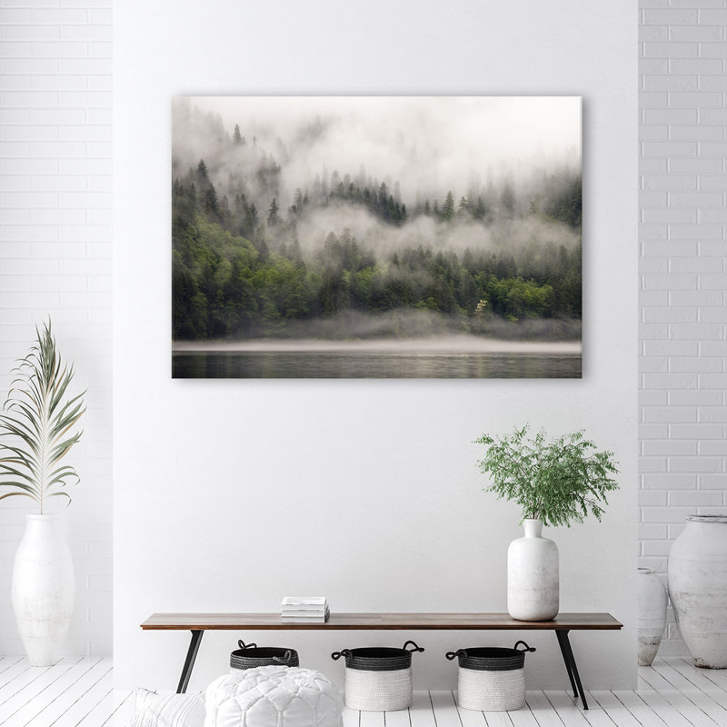 Mural, forest in the fog, 60cm H x 90cm W