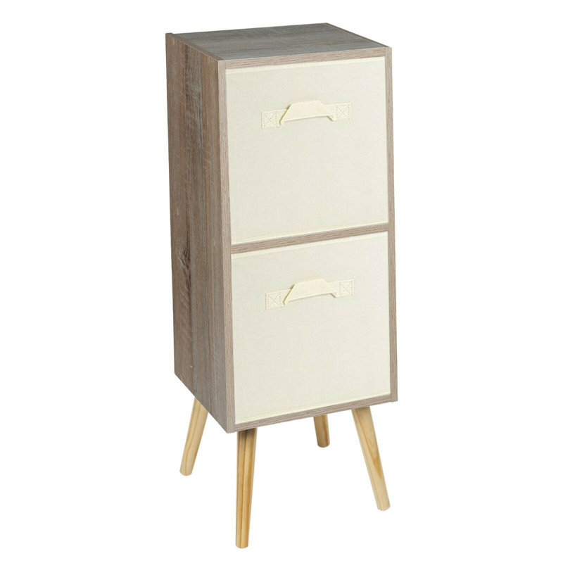 Melvyn 75cm H x 30cm W Wood Cube Bookcase, Antique Oak/Cream/Beech