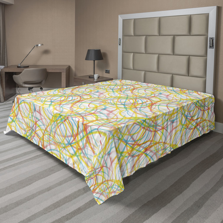 Drap plat à motif floral bohème Ambesonne