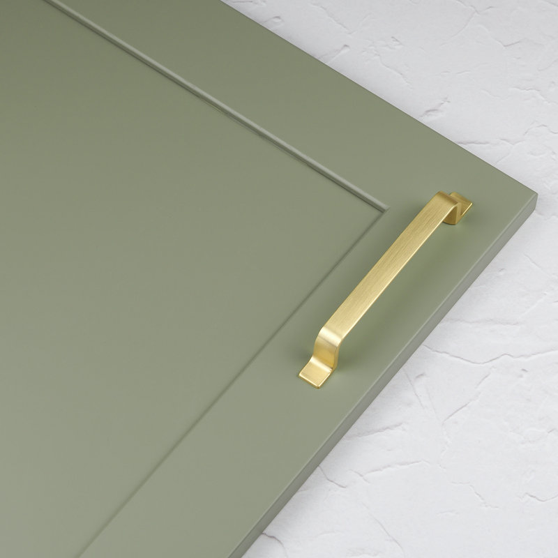 Strap Style Bar Handles in Multiple Finishes, Brushed Brass, 128mm