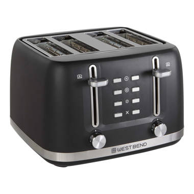 BLACK+DECKER 4-Slice Black Extra-Wide Slot Toaster TR1410BD - The