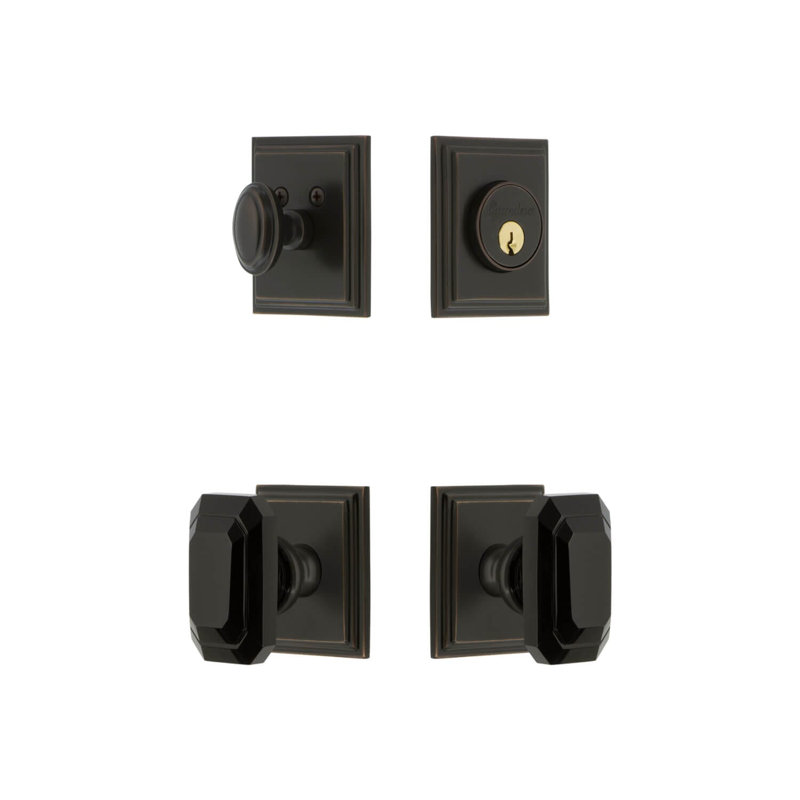 Ensemble d'entrée complet avec rosette Carre, 2.375", Bronze éternel