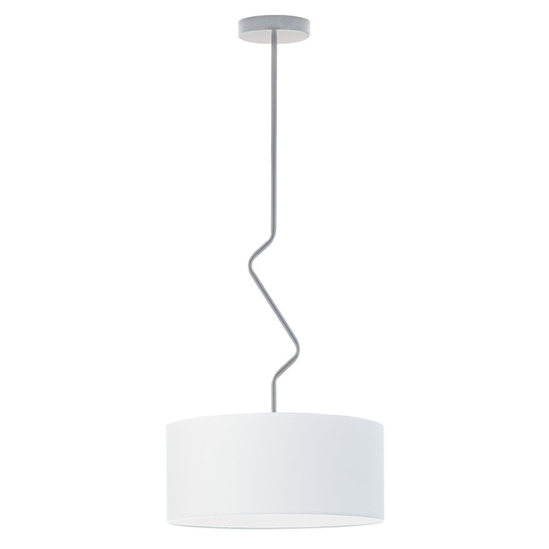 Candless 1 - Light Drum Pendant, White, Silver