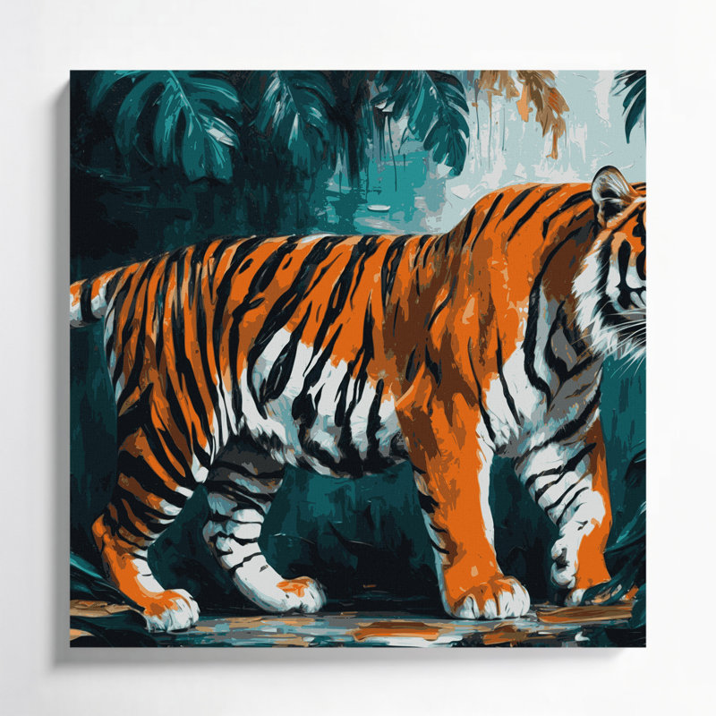 «Big Cats», art mural tigré malais, H 12 po x l 12 po