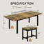 Ensemble de table de salle à manger 7 pièces, table de cuisine extensible de 63 po avec 6 tabourets, table de salle à manger moderne avec cadre en métal et panneau de fibres à densité moyenne Mid-Century, peu encombrant, facile à assembler, brun rustique