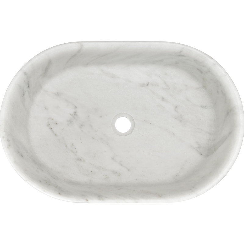 23.6" Natural Marble Bathroom Vessel Sink - Handcrafted, Polished Finish, 4 Color Variants, Luxury Design, Real Marble, 23.6X15.7X5.9 Inches