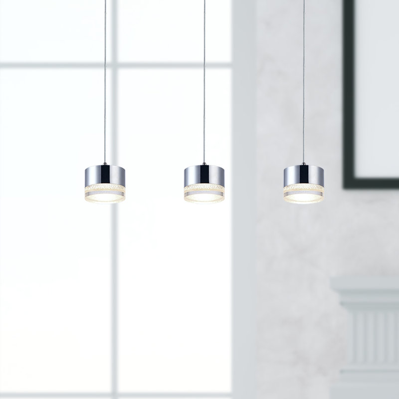 Barnsdall 3 - Light Kitchen Island Pendant, Chrome