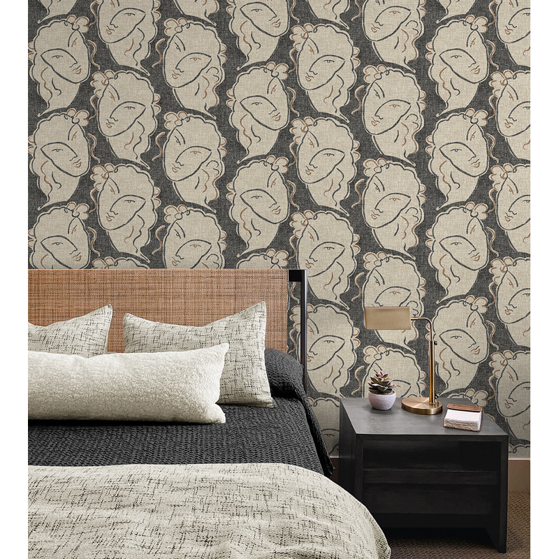 Rouleau de papier peint autocollant Surface Style L 18 pi x l 20,5 po Beau Visage Surface Style, Graphite