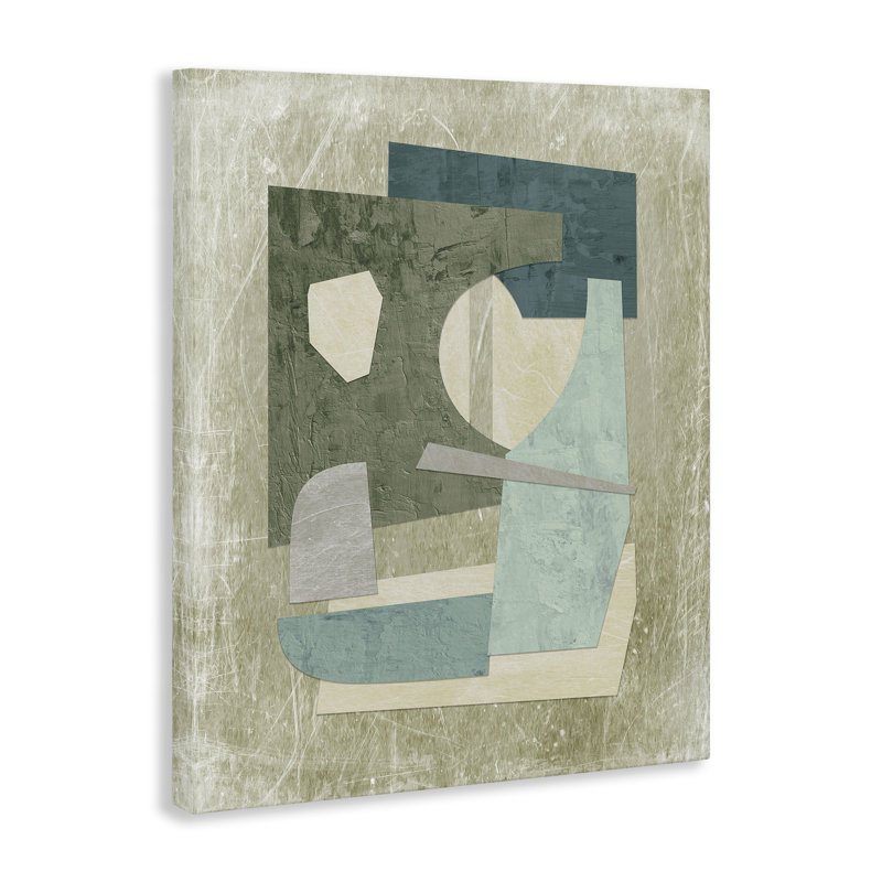 Neutral Shapes Arranged Canvas Wall Art by Suzanne Nicoll bp-742_CN, H 48 po x l 36 po