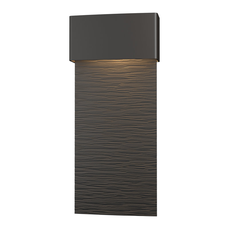 Stratum Integrated LED Outdoor Flush Mount, Coastal Black, Coastal Oil Rubbed Bronze, 21.8" H x 9.5" W x 3.7" D