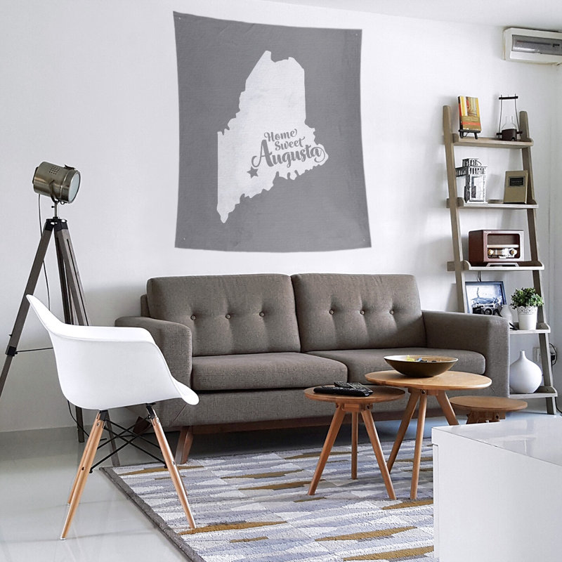 Tapisserie Augusta, Maine, H 80 po x l 68 po, Gris