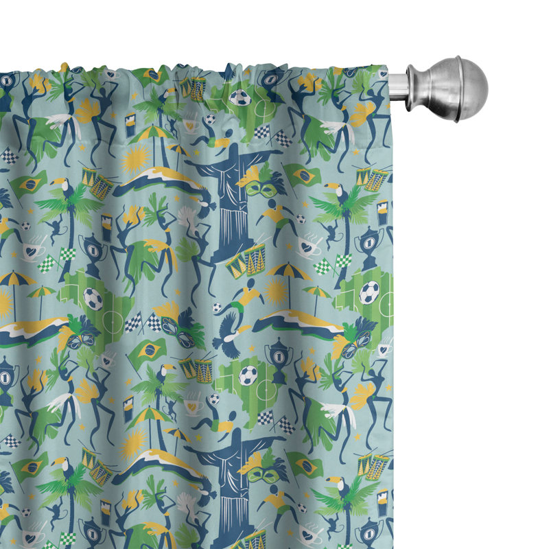 Carnival Semi-Sheer Rod Pocket Curtain Panels, 28" x 84"