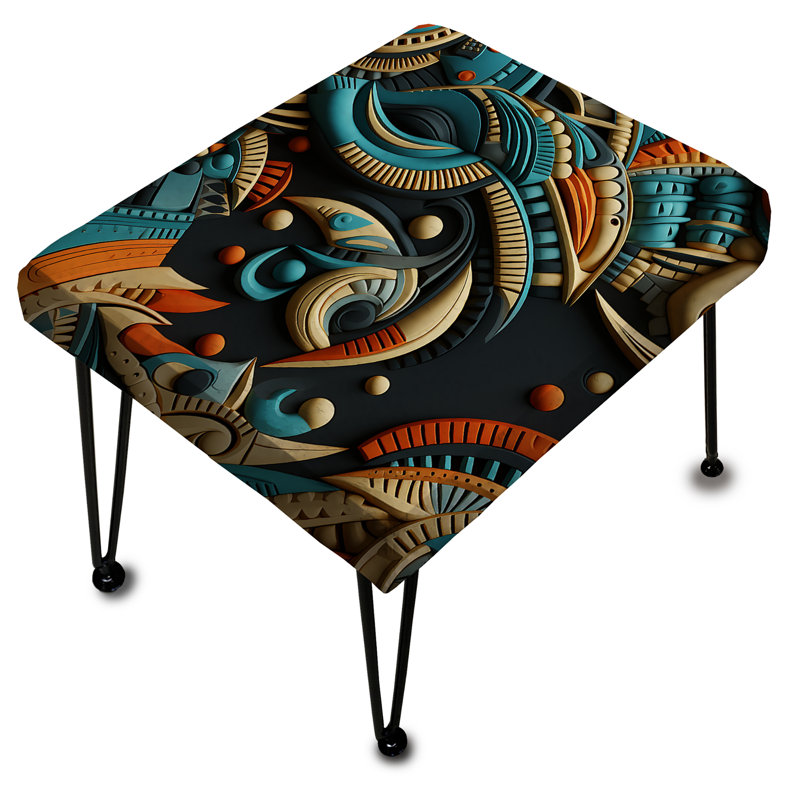 Tribal Motifs Eclectic Melody - Repose-pieds rectangulaire éclectique