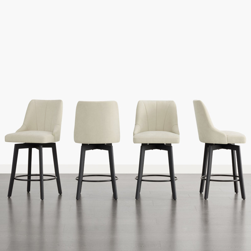 Swivel Upholstered Counter Stool, Beige