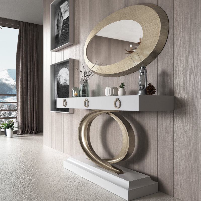 Saphire C11-12 avec Miroir, Haute brillance, H 31,5 po x l 47,24 po x P 15,75 po