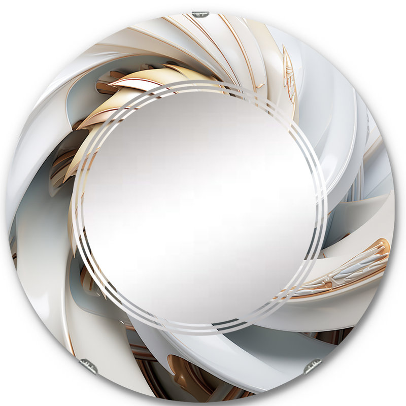 Round Wall Mirror, Modern Decorative Accent Mirror - Isi, 24" x 24"