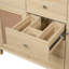 Meuble-lavabo en rotin naturel 48 po, structure en bois massif, 5 tiroirs, 2 portes d'armoire en rotin avec lavabo en céramique de qualité supérieure