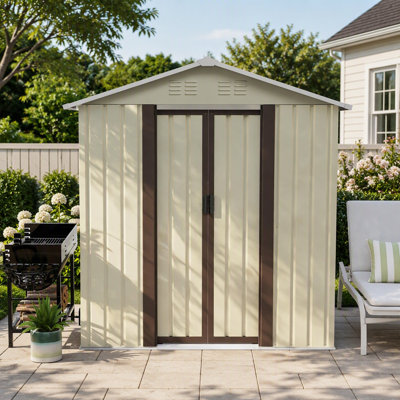Durable 5x3 FT Metal Garden Shed with Sliding Door for Patio and Backyard Storage