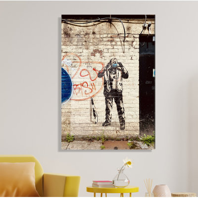 Stunning Banksy Tempered Glass Painting, 17.7 x 25.6 inches | 100% Tempered Glass, Thickness: 0.16 inches | Perfect for Modern Home Decor, Unique Art Piece, Ideal for Living Room & Office Spaces