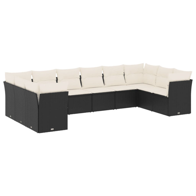 Ensemble de canapé de jardin Vidaxl, Noir