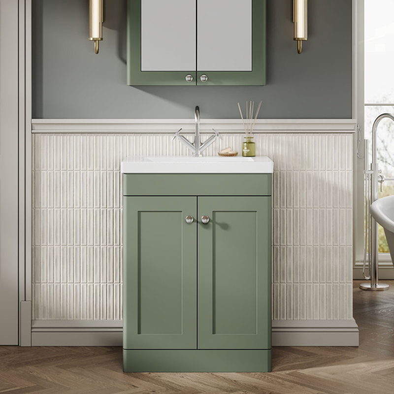 Classique Bathroom Vanity, Satin Green, 61.3 cm W