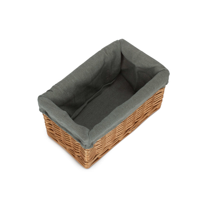 Wicker Lined Storage Basket, 17cm H x 33cm W x 20cm D