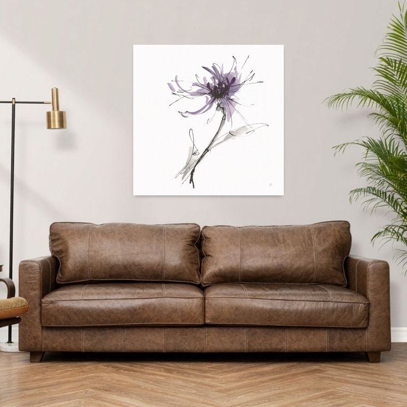 «Midnight Mum I», art contemporain de fleur de chrysanthème, H 36 po x l 36 po