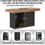 Table à hauteur de bar avec espace pour réfrigérateur, table de pub à hauteur de comptoir H 41,1 po, bar de cuisine avec rangement pour salle à manger ou sous-sol