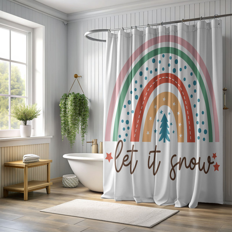 Rideau de douche standard 1 pièce Rainbow Cheer, H 74 po x l 71 po