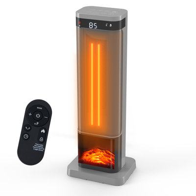 Chaufferette tour, radiateur à ventilateur d'intérieur, radiateur électrique compact 1500W avec télécommande