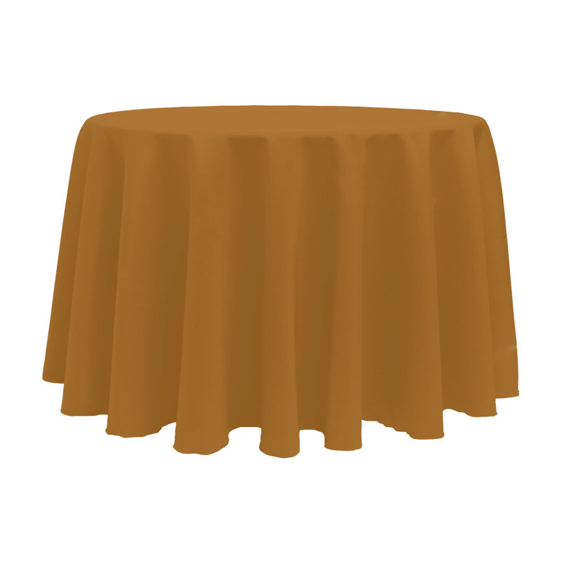 10 Pack Round Polyester Linen Tablecloth, 114" x 114", Copper