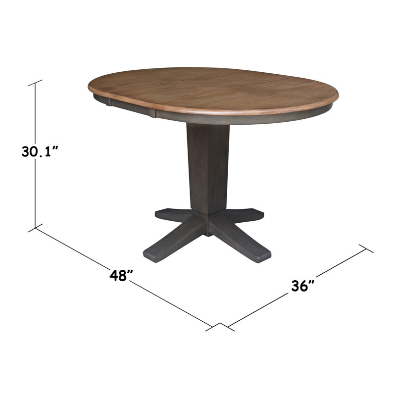 Table de salle à manger extensible Ashland, 5, Charbon délavé