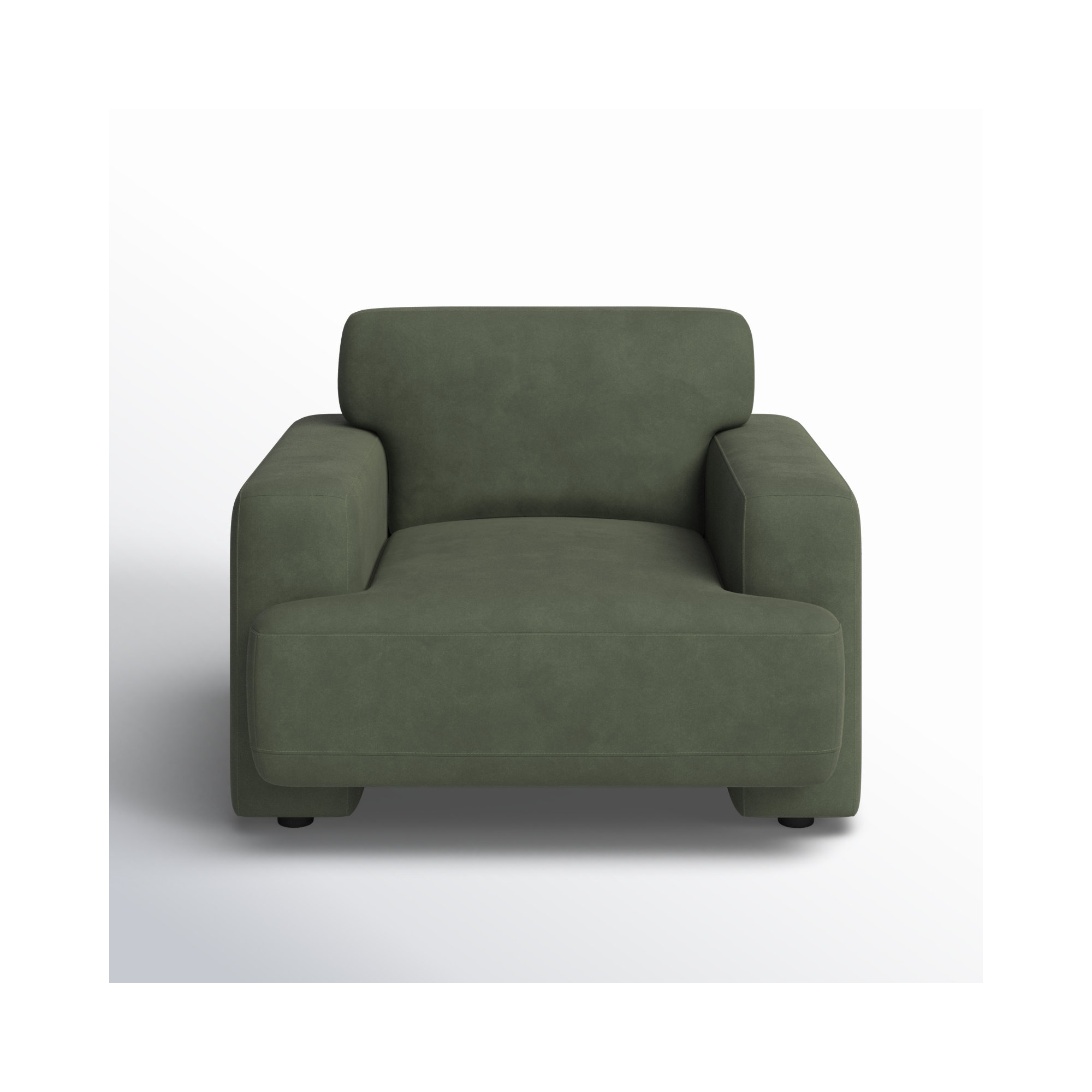 Ives 42'' Oversized Upholstered Armchair, Soren Olivine Performance Velvet