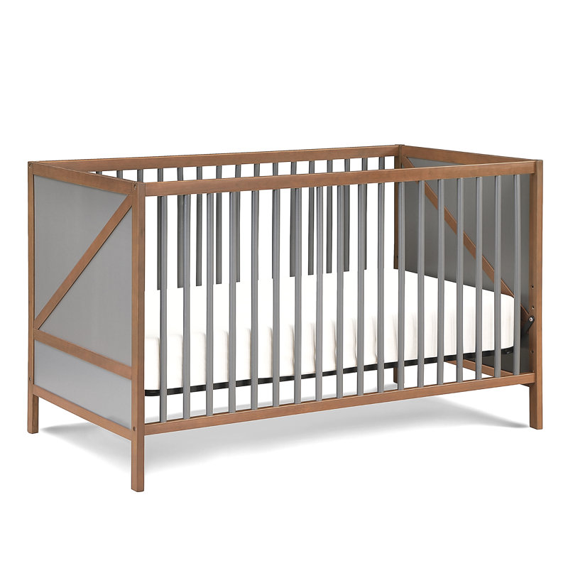 Lit de bébé 3 en 1, Brun / Gris