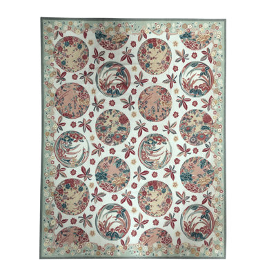 Hand Woven Wool Ikat Area Rug