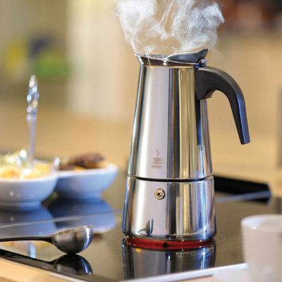 Gefu Emilio Stainless Steel Induction Espresso Maker 2 Cups - Silver