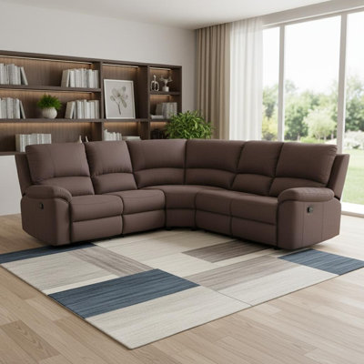 Hembree Brown Polyester Blend Reclining U Shaped Three Piece Corner Sectional