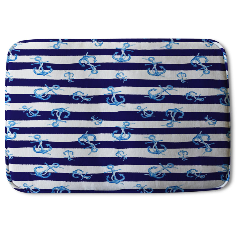 Aivry Memory Foam Non-Slip Bath Rug, Linear Anchor