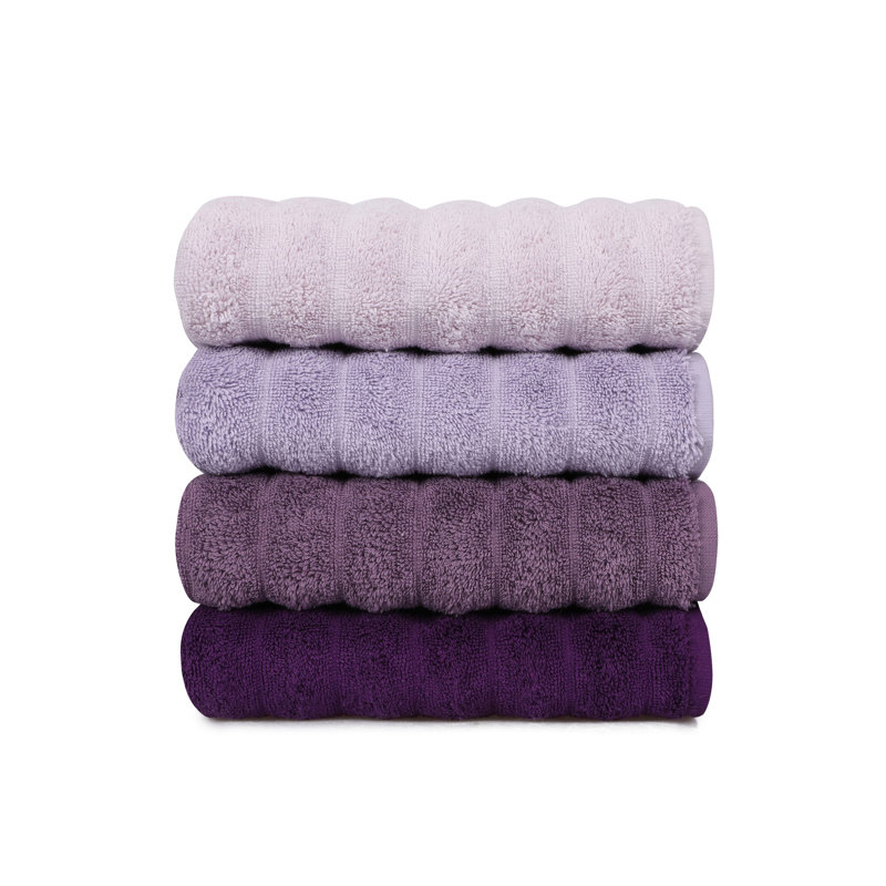 Ensemble de serviettes 4 pièces 100% coton, Mauve