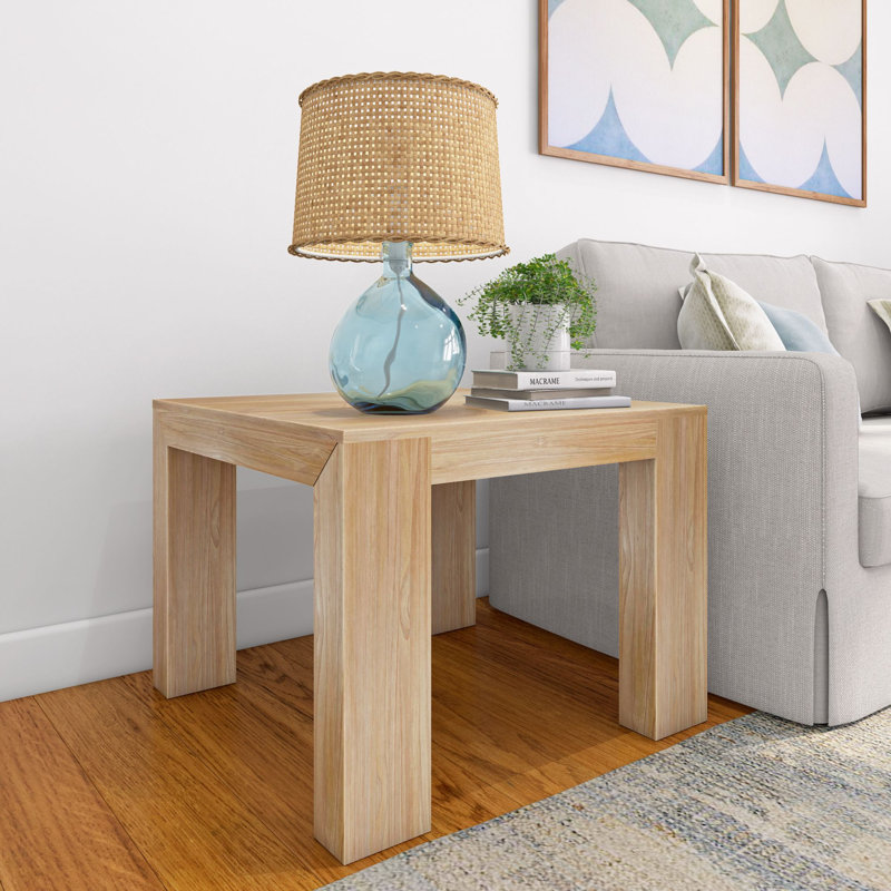 Table de bout en bois massif Daydrian, Blonde