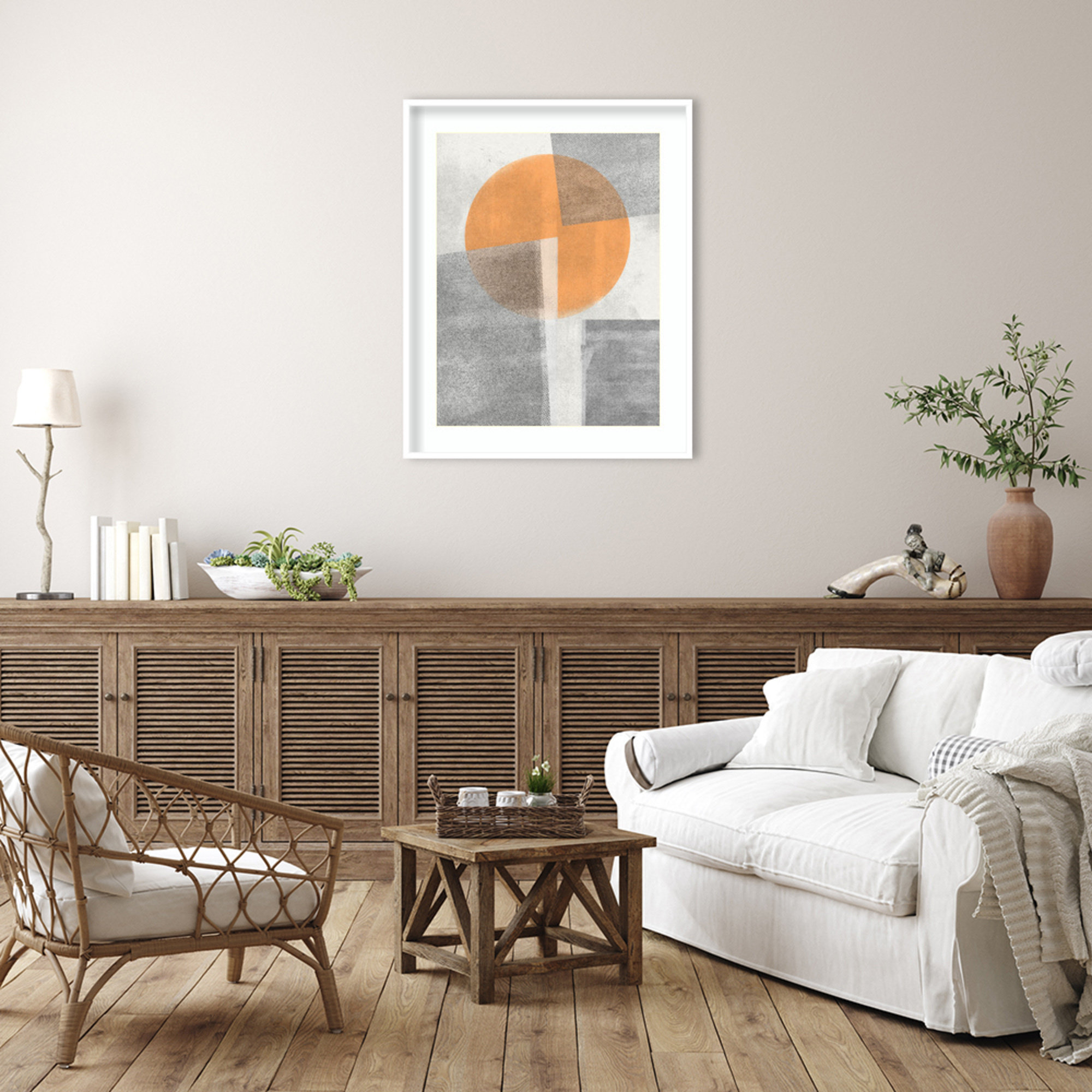 Paper Collage No 3 by The MIUUS STUDIO Wood Framed Wall Art Print, 41" H x 33" W, White